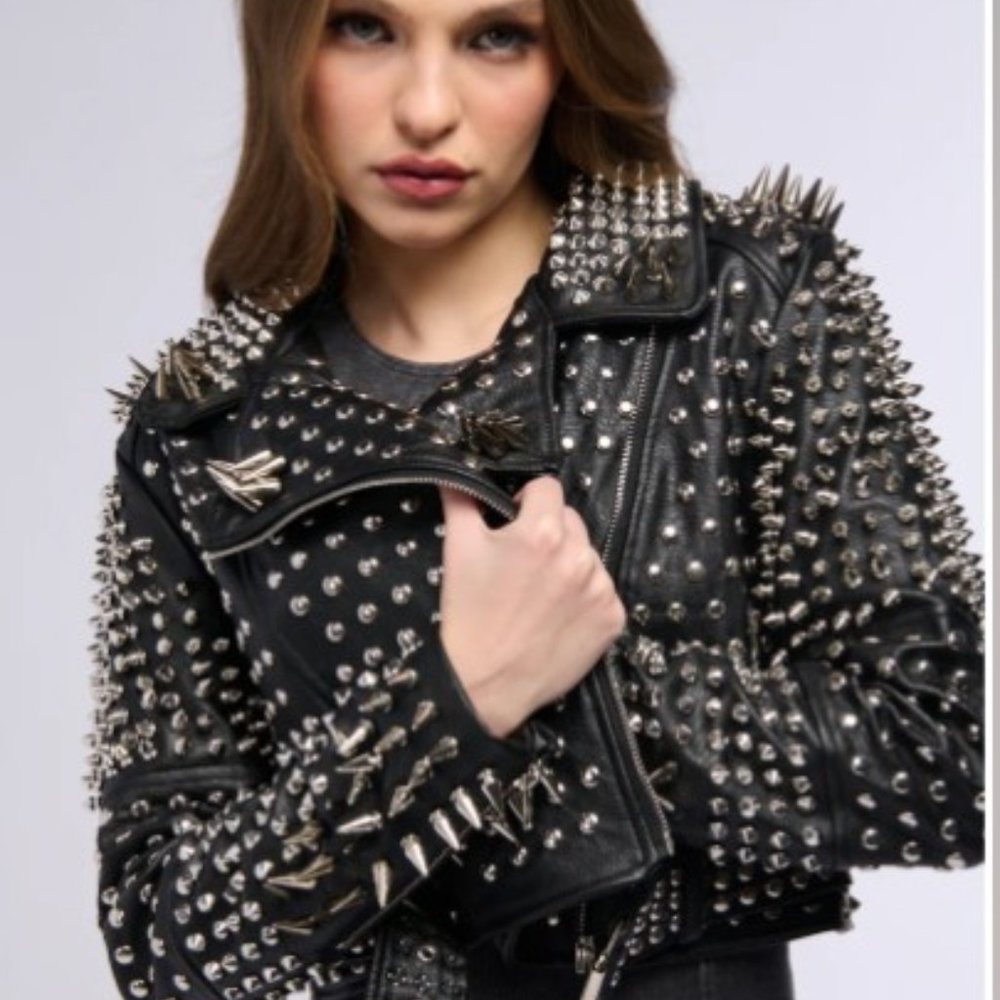 AZALEA WANG  LUCIFER  MOTO JACKET STUDDED LARGE